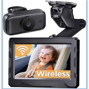 Wireless Baby Car Camera - 40Hrs Battery Life& 940mn Night Vision, 4.3'' HD Car